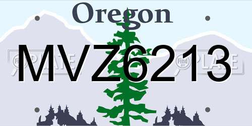 MVZ6213 Oregon License Plate