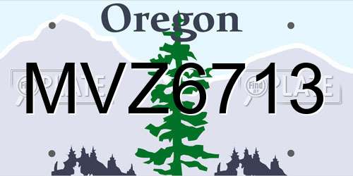 MVZ6713 Oregon License Plate
