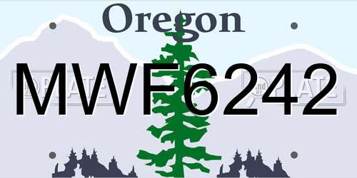 MWF6242 Oregon License Plate