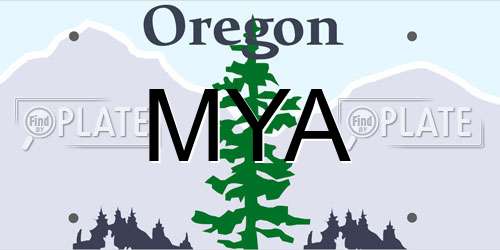 MYA Oregon License Plate