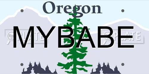 MYBABE Oregon License Plate