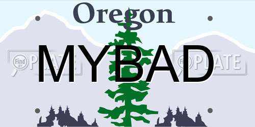 MYBAD Oregon License Plate