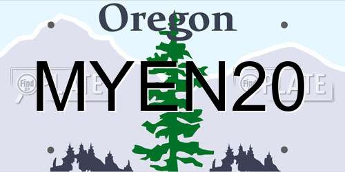 MYEN20 Oregon License Plate