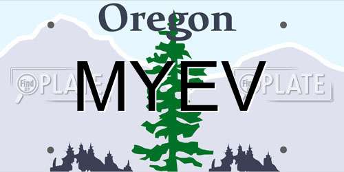 MYEV Oregon License Plate
