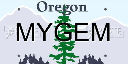 MYGEM Oregon License Plate