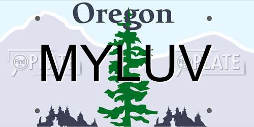 MYLUV Oregon License Plate