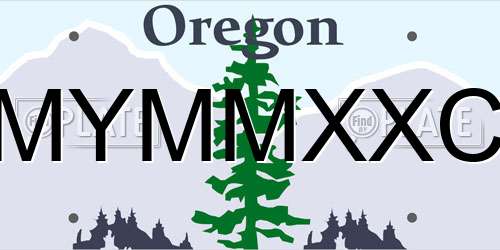 MYMMXXC Oregon License Plate