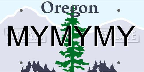 MYMYMY Oregon License Plate