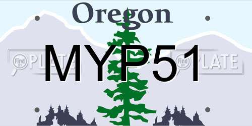 MYP51 Oregon License Plate