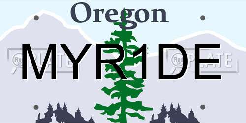 MYR1DE Oregon License Plate