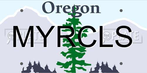 MYRCLS Oregon License Plate