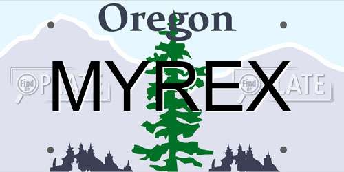 MYREX Oregon License Plate