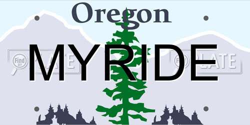 MYRIDE Oregon License Plate