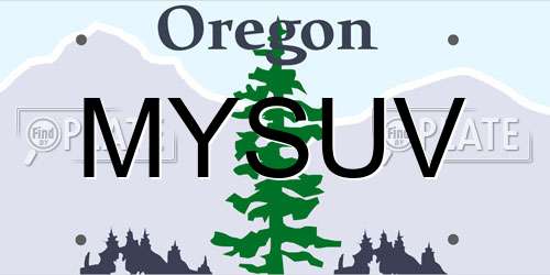 MYSUV Oregon License Plate