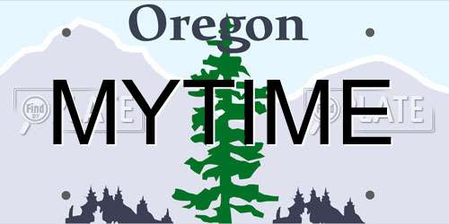 MYTIME Oregon License Plate