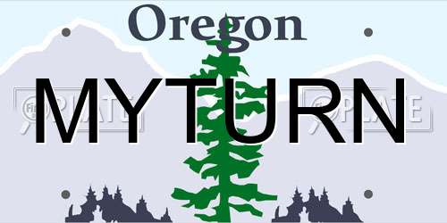 MYTURN Oregon License Plate
