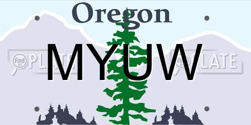 MYUW Oregon License Plate