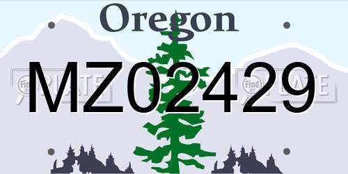 MZ02429 Oregon License Plate