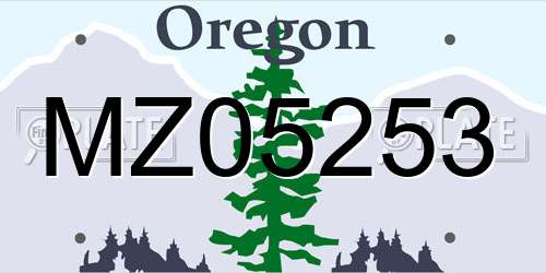 MZ05253 Oregon License Plate