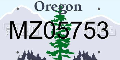 MZ05753 Oregon License Plate