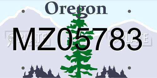 MZ05783 Oregon License Plate