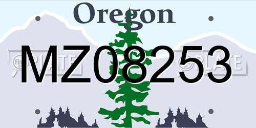 MZ08253 Oregon License Plate