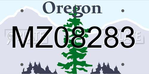 MZ08283 Oregon License Plate