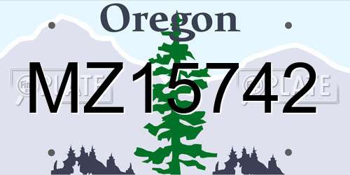 MZ15742 Oregon License Plate