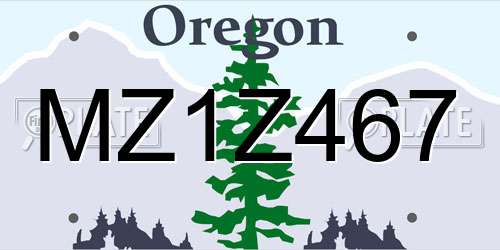 MZ1Z467 Oregon License Plate