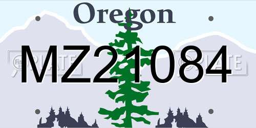 MZ21084 Oregon License Plate