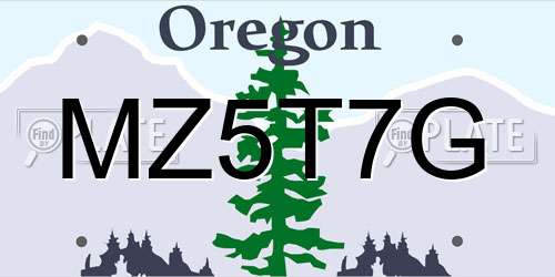 MZ5T7G Oregon License Plate