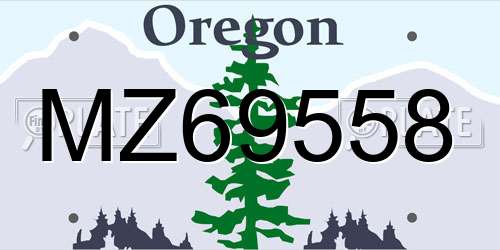 MZ69558 Oregon License Plate