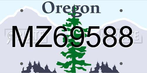 MZ69588 Oregon License Plate