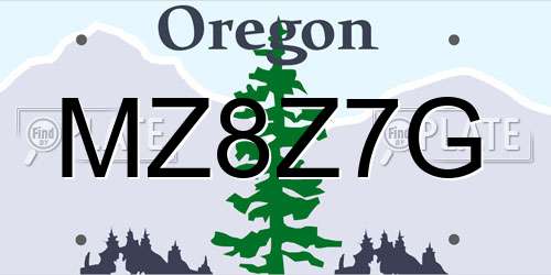 MZ8Z7G Oregon License Plate