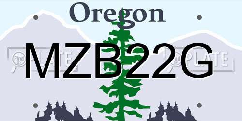 MZB22G Oregon License Plate