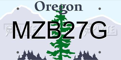 MZB27G Oregon License Plate