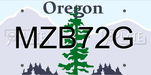 MZB72G Oregon License Plate