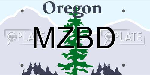 MZBD Oregon License Plate