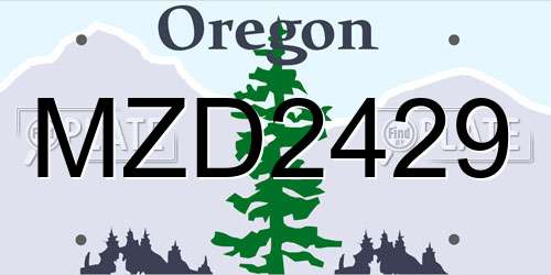 MZD2429 Oregon License Plate