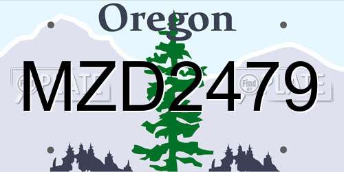MZD2479 Oregon License Plate