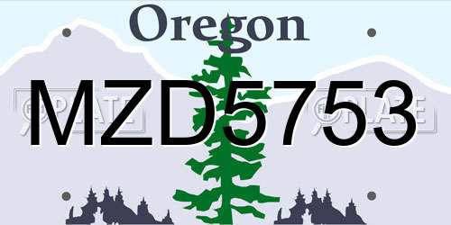 MZD5753 Oregon License Plate