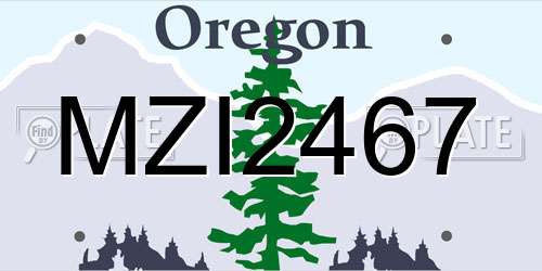 MZI2467 Oregon License Plate
