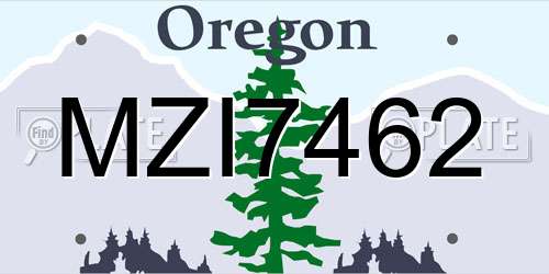 MZI7462 Oregon License Plate