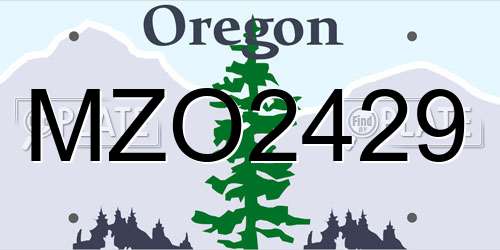 MZO2429 Oregon License Plate