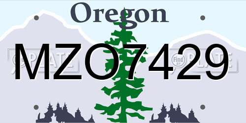 MZO7429 Oregon License Plate