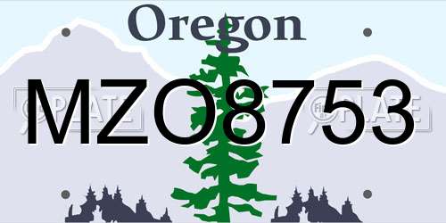 MZO8753 Oregon License Plate