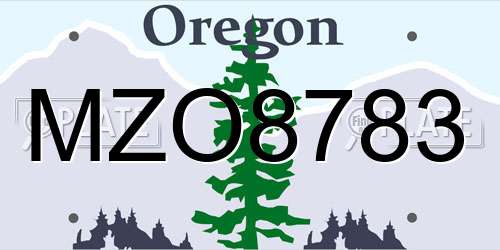 MZO8783 Oregon License Plate