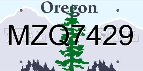 MZQ7429 Oregon License Plate
