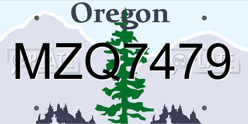 MZQ7479 Oregon License Plate