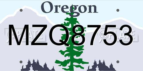 MZQ8753 Oregon License Plate